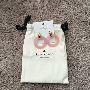 kate spade gold-tone hoop earrings with blush pink rings